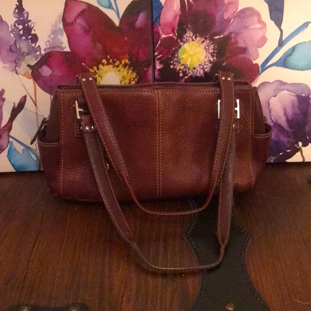 Fossil leather chestnut purse